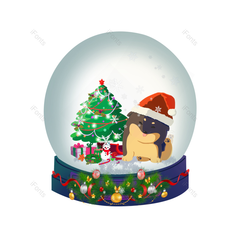 雪花图片,玻璃球元素,水晶球PNG,圣诞节免抠素材
